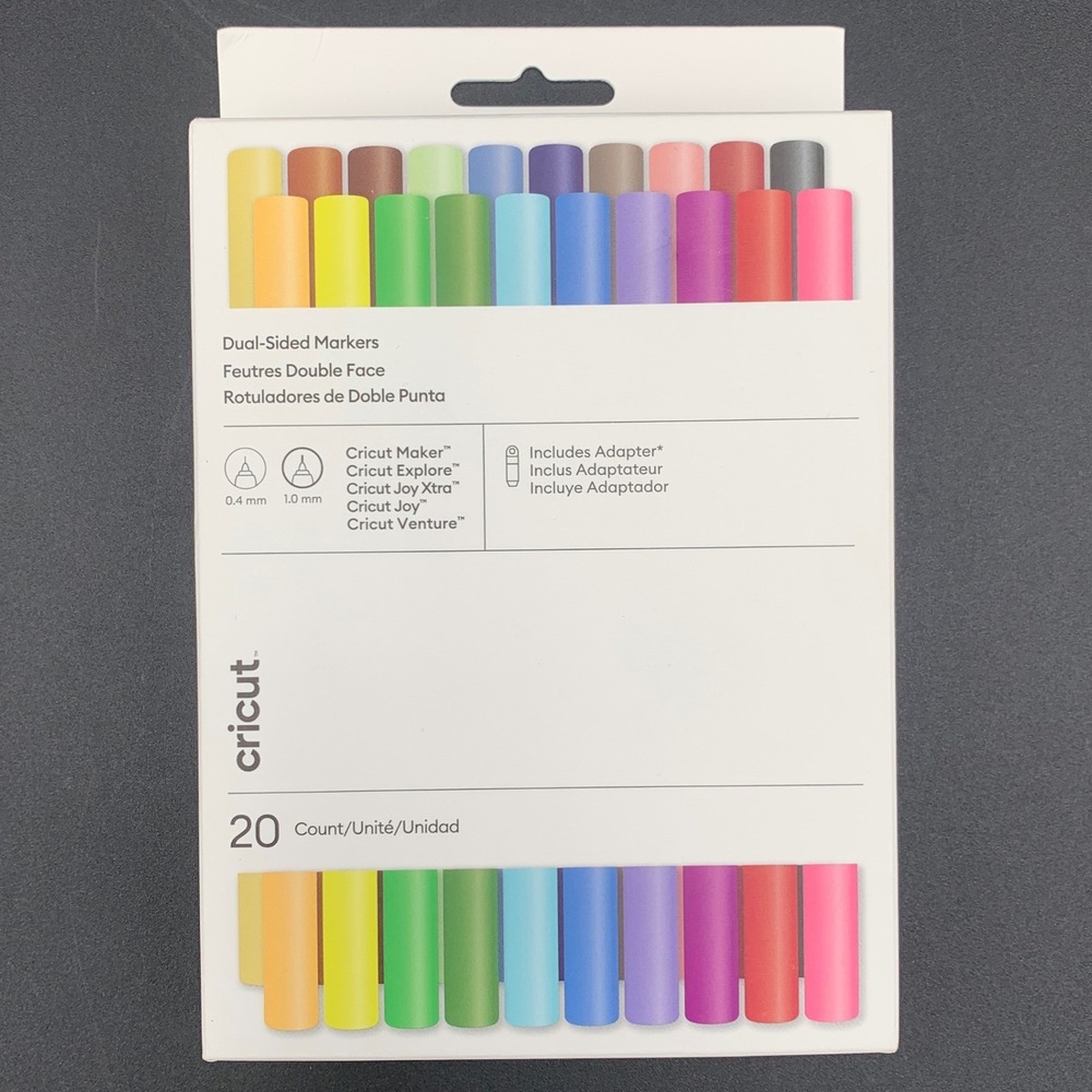 Cricut Dual-Sided Markers 20 Count Multi Color 0.4mm 1.0mm 2012390